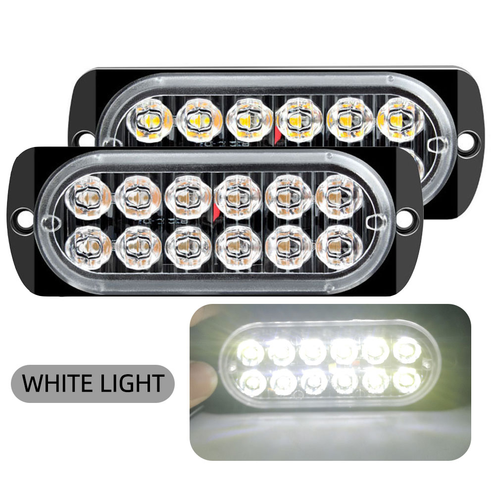 Luz de advertencia de coche de 12LED, luz de emergencia de avería, lámpara de baliza de remolque de camión, luz lateral LED ámbar de 12V para accesorios de coches KO: changeable