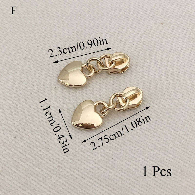1Pcs 3# Gold Plated Fix Zip Puller/Zipper Pull Sliders Zip Head Zipper Repair Instant Removable For DIY Sewing Craft: Gold F