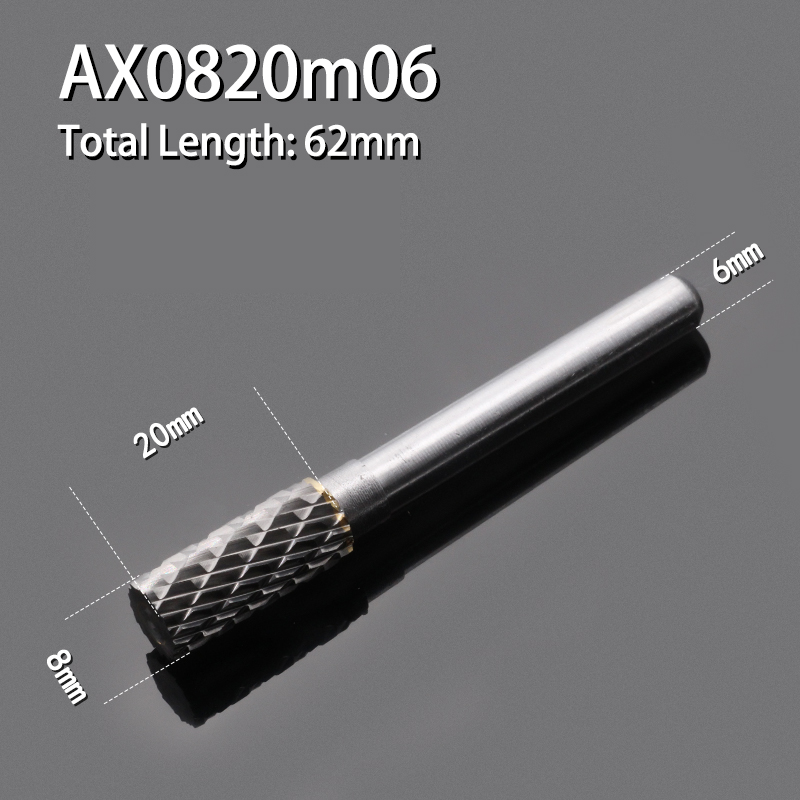 Fraise cylindrique en alliage de carbure 1 pièce lime rotative Double fente sculpture sur bois tête de meulage électrique rotative 3-16mm de diamètre: Orange