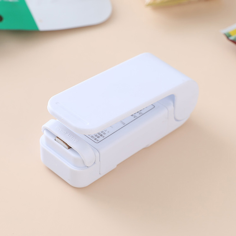 Mini Machine à sceller les aliments Portable, appareil ménager pour sceller les sacs à chaleur: white