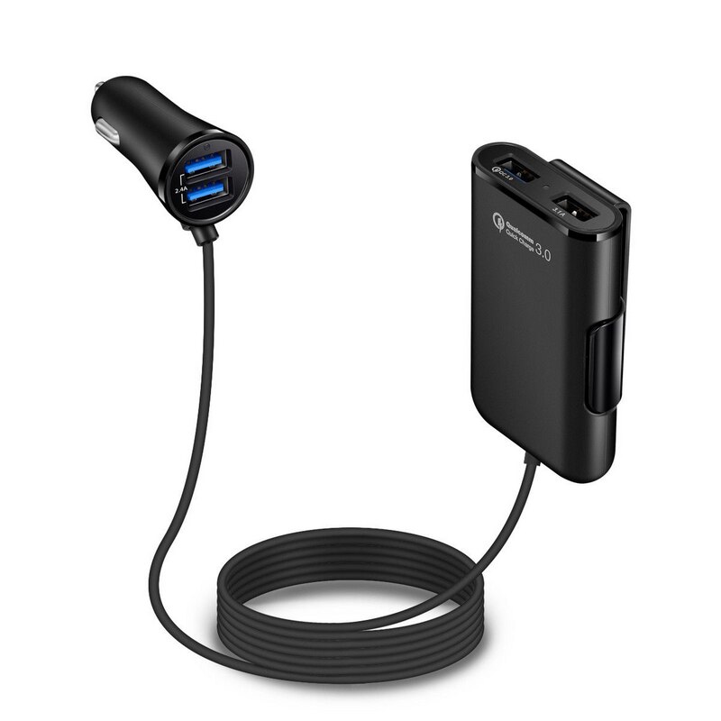 Qc3.0 4 usb-porttia pikalatauspuhelimen autolaturi sovitin etupenkille takapenkille tupakansytyttimen sovitin ip hone xs max xr  x8: Default Title