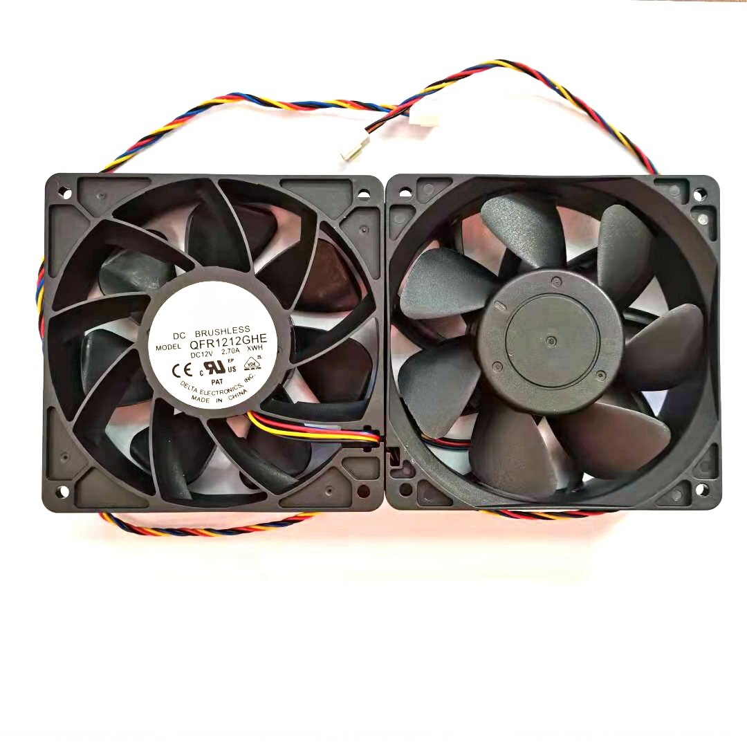 Qfr 1212 ghe pwm 6000 rpm 120*120*38mm 4 wire 12v 2.7a for  s15 s9 l3 + t9 + d5 z9 mini  s11 m3 e9 + e10 a8 + a9 841 for bitcoin miner