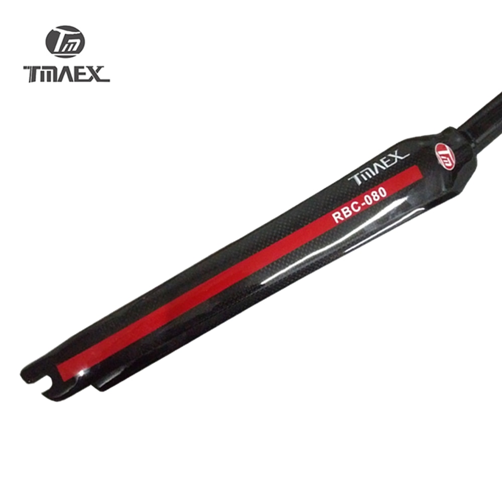 Tmaex-full carbon landevejscykel forgaffel 1-1/8 in 28.6mm cykeldele kun 360g superlette cykelgafler fastgaffel rød