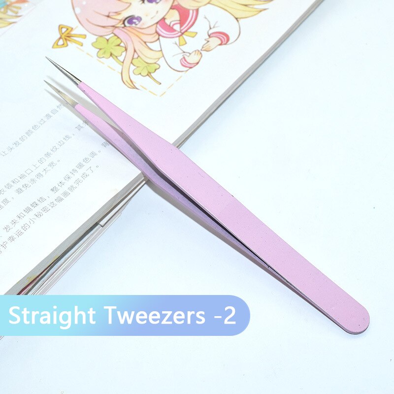 12 Stuks Messen Multifunctionele Vleesmes Scrapbook Sticker Pincet Kleur Non-Slip Handvat Papier Snijden Mes Briefopener: Straight Tweezers-2