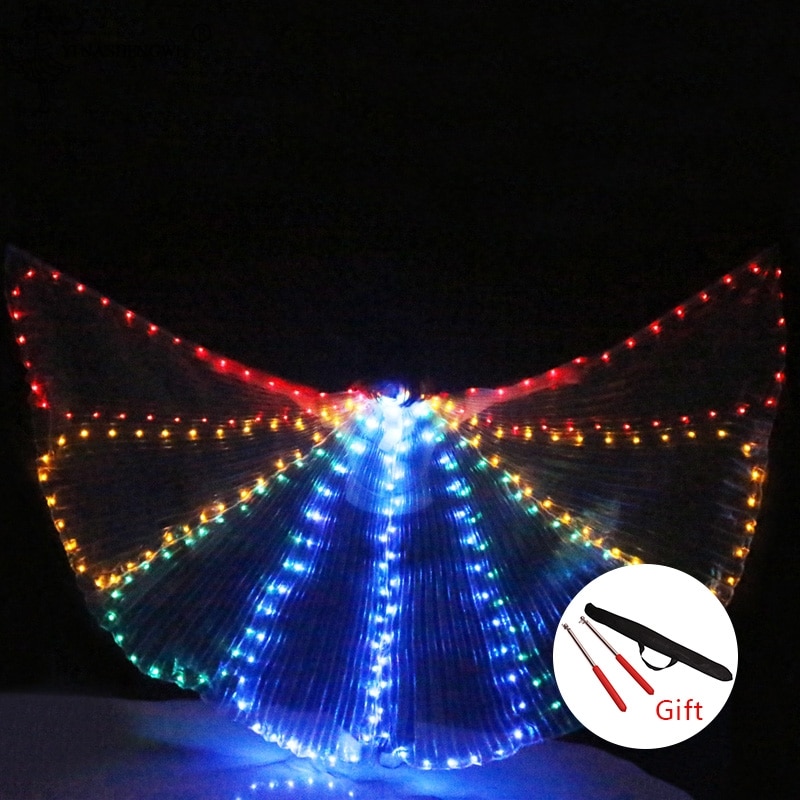 Vlinder kleurrijke buikdansvoorstelling kostuum led vleugels dansaccessoires meisjes led vleugels kostuum led vlindervleugels