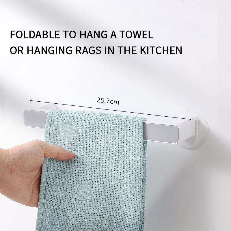 Colgador de toalla montado en la pared, organizador de baño, estante de barra de toalla, gancho de baño, toallitas de cocina, soporte de toalla adhesiva