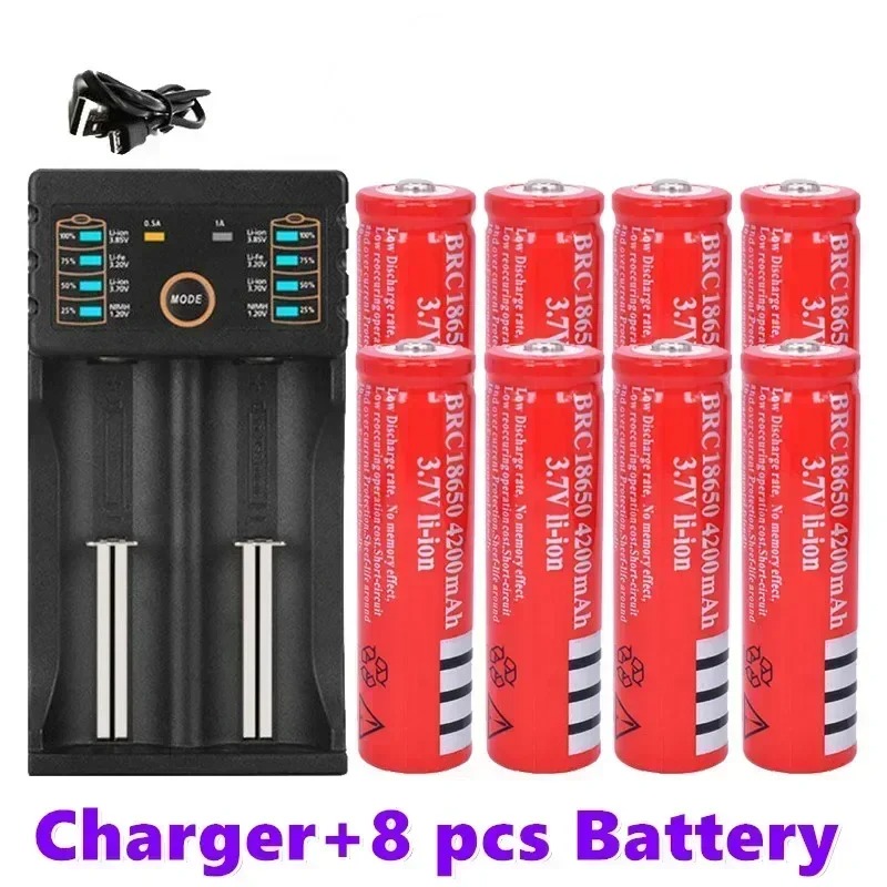 Batterie originale 18650 3,7 V 4200 mAh wiederaufladbare liion batterie mbl Led taschenlampe batterie litio batterie + USB Ladegerät: green