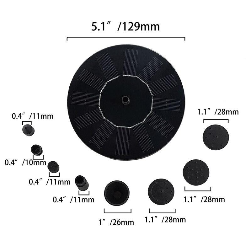 13m Mini Solar Water Fountain Pool Pond Waterfall Fountains Bird Baths Solar Powered Floating Water Garden Outdoor Decoration: Default Title