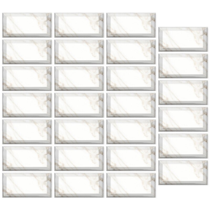 27pcs 3D Tile Stickers Self Adhesive Kitchen Floor Wall Sticker Bathroom Decor H051