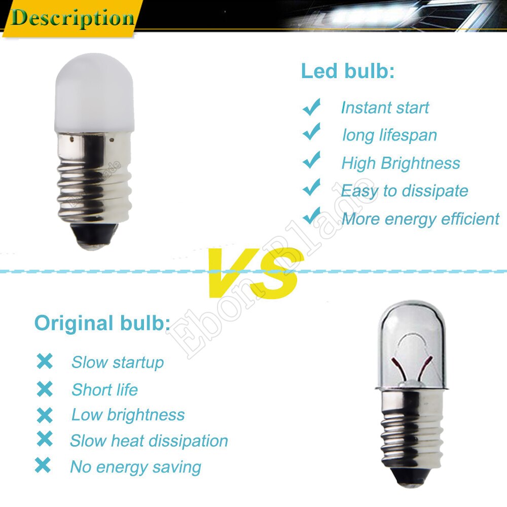 Paar E10 1447 Schroef LED Lamp 3 Volt 6 Volt Voor Zaklamp Vervanging Lamp Zaklamp Werklamp Lamp 100 Lumen Warm Wit 3 V 6 V DC