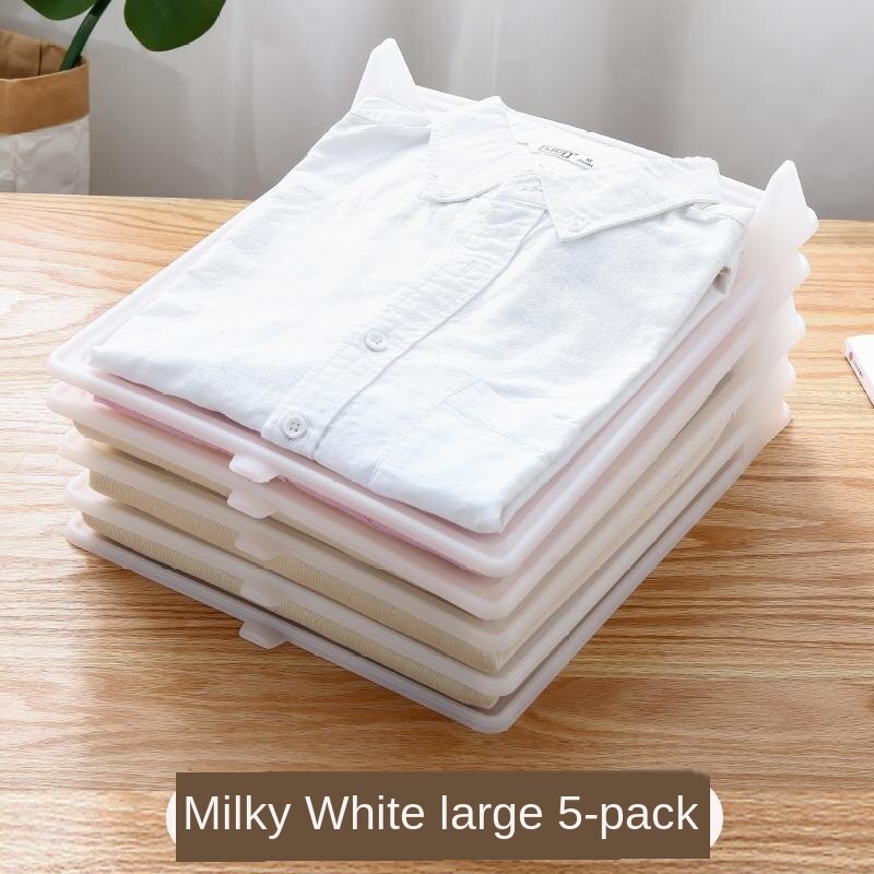 Storage Lazy Folding Finishing Fold Garment Board Multi-Function Stacked Clothes Artifact T-shirt Shirt Clothes Folding Board: White L