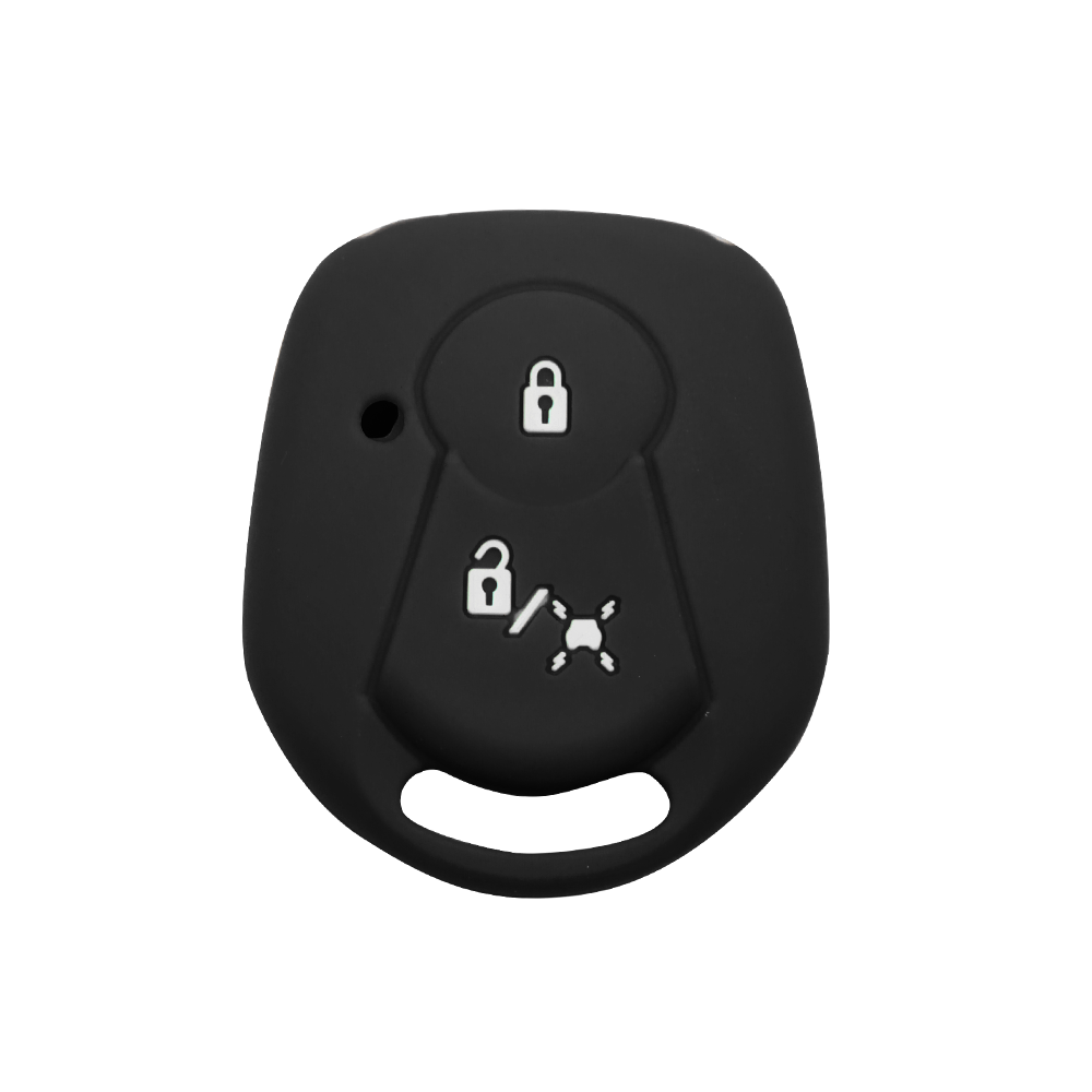 Keyyou 2 -knapps byte av bilnyckel fob fodral fjärrskydd för ssangyong actyon kyron rexton med oslipat blad: Silikonfodral