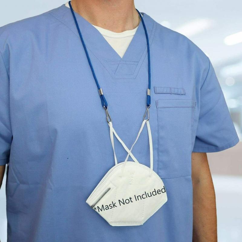 Extensor de máscara facial ajustável, cordão para máscara, com dois ganchos, colar com cordão de suporte