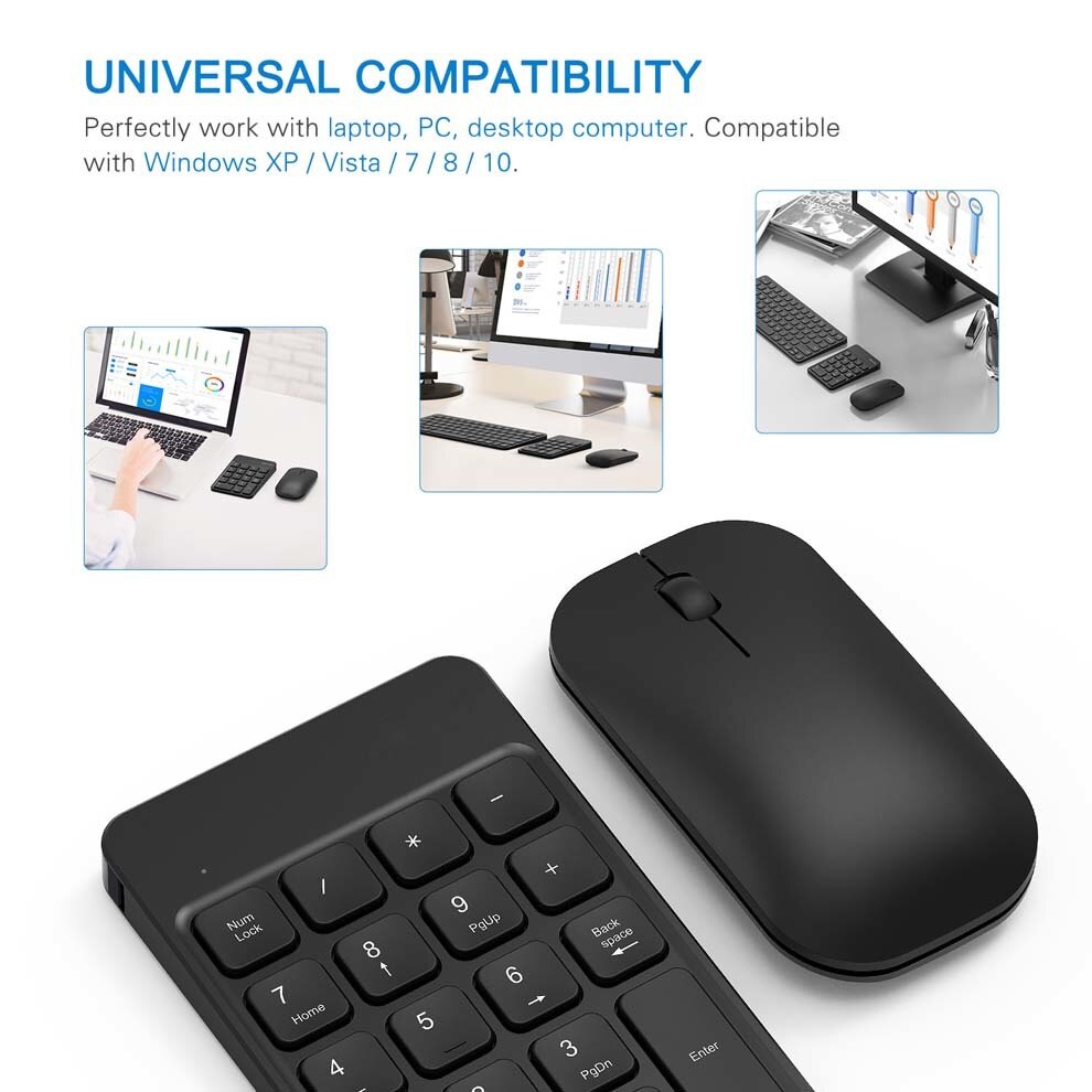 Jelly Comb Rechargeable Wireless Number Pad and Mo... Grandado