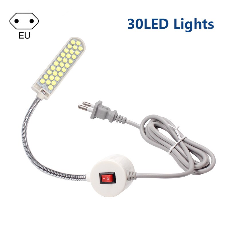 UK Sewing Machine Light Bright Strip LED Light W/ TMagnetic Mounting Base UK HengBo LED Gooseneck Work Lamp: 30leds EU Plug