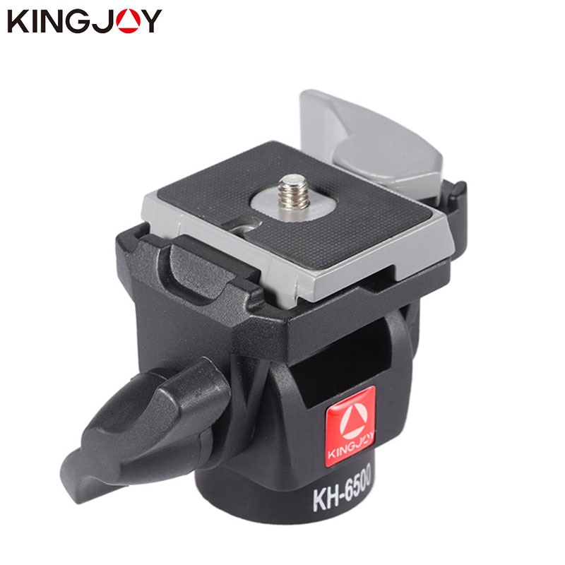 KINGJOY-trípode de KH-6500 oficial, cabeza de bola giratoria frontal a trasera, Mini de aluminio con placa de 1/4 y tornillo de 3/8 pulgadas para cámara DSLR