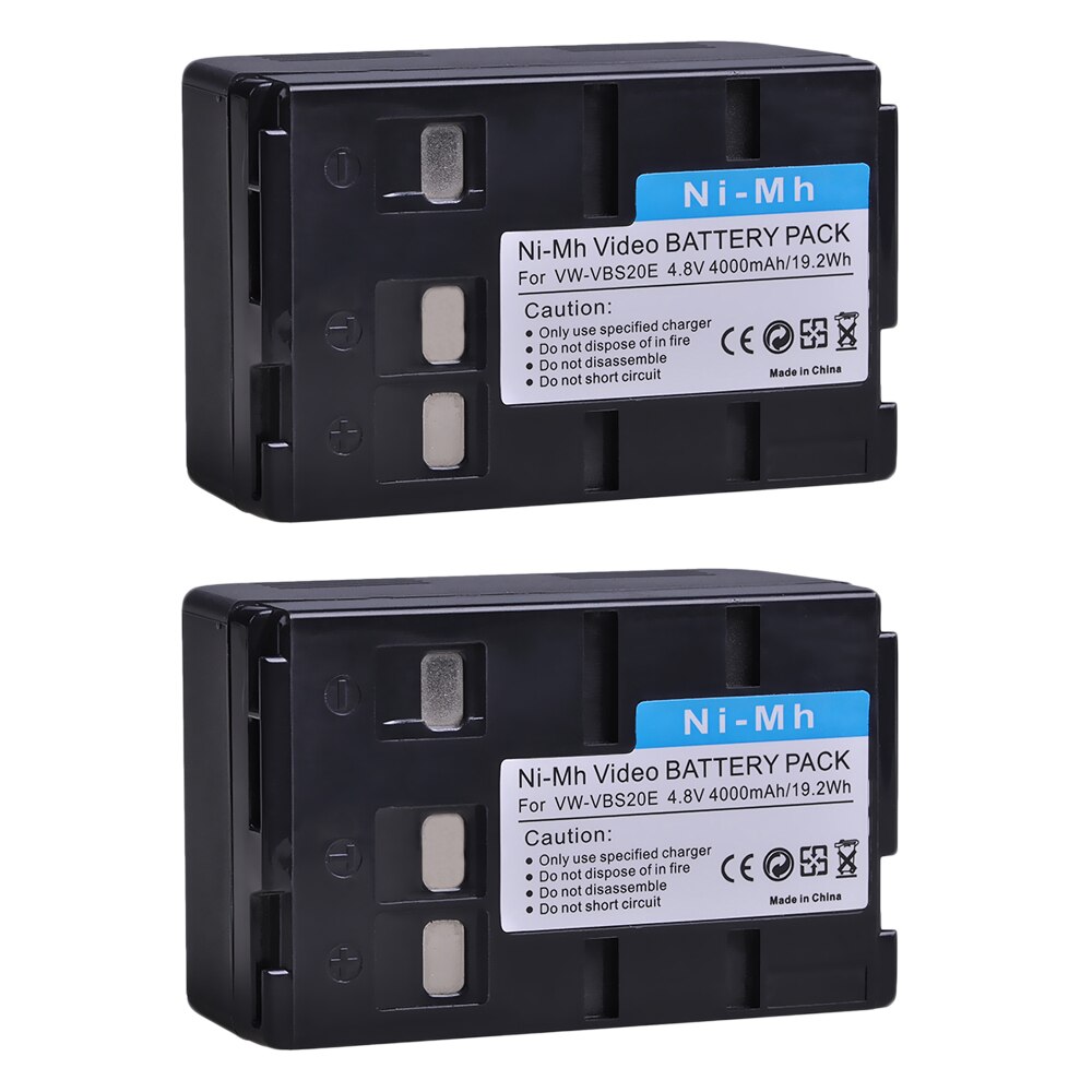 2 pezzi VW-VBS20E VW VBS20E batteria per Panasonic HHR-V212 P-V212 VW-VBS10E VSB0200 VW-VBS10 P-V211 RX11EG R500EN, NV-VX10