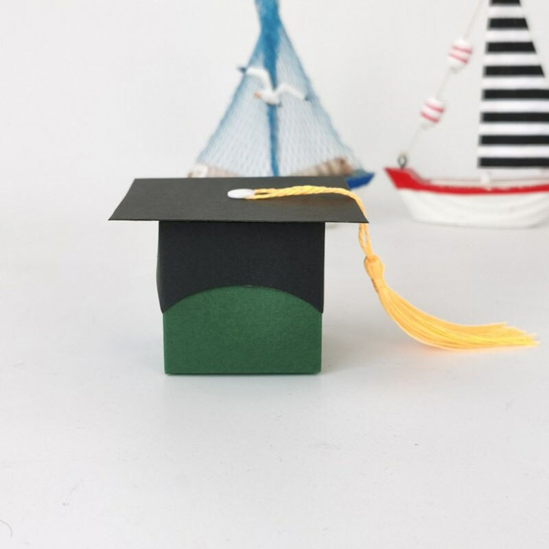 50pcs/lot Graduation Bachelor Cap Chocolate Box Sweets Box Packing Box High School Celebration Party Supplies