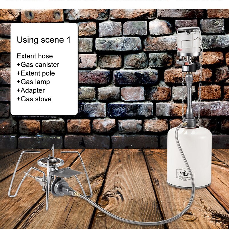 Outdoor Camping Gas Stove and Gas Canister Extent Hose 1 To 2 Ports Connector Adapter