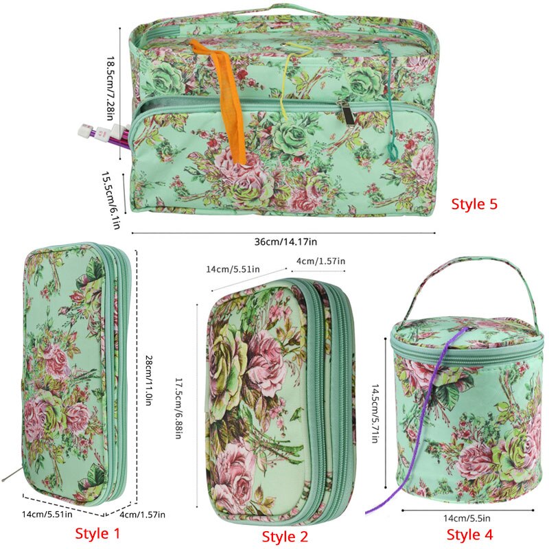 Looen 7 Styles Empty Yarn Storage Bag DIY Weave Crochet Hook Bag Crochet Hook And Knitting Bag For Hooking And Knitting Sewing