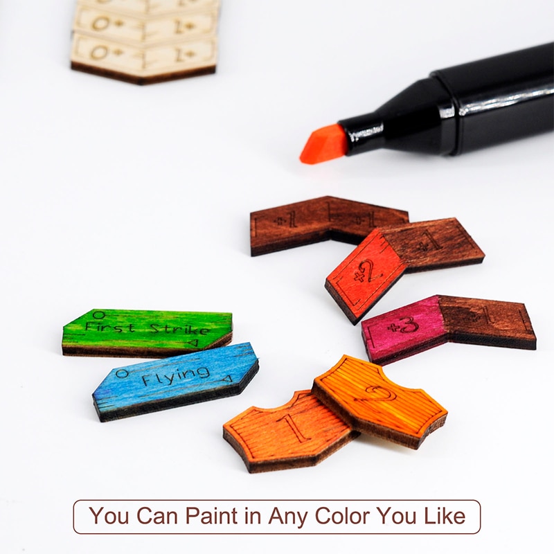 Mtg-fähigkeit, loyalität und  +1/+1 marken, set  of 194, holz-schlüsselwort, magische spielsteine, kompatibel mit magic: the gathering