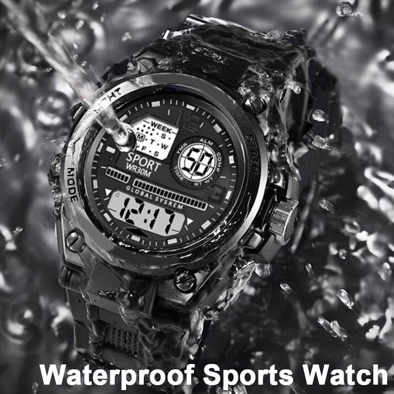 Reloj deportivo multifunción para hombre, reloj despertador luminoso resistente al agua, reloj Digital LED para hombre, reloj de pulsera electrónico con Esfera Grande para hombre