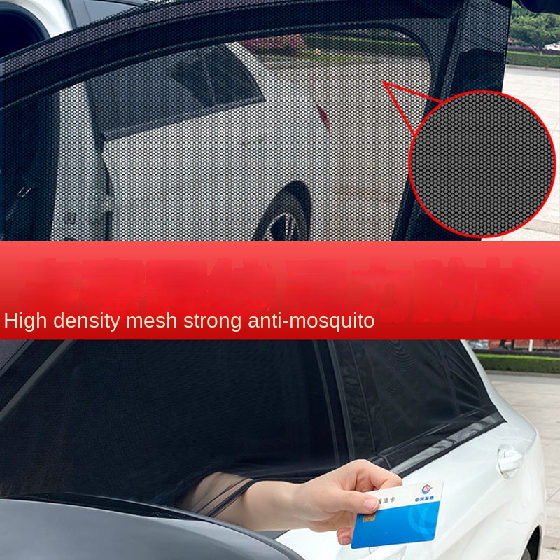 Parasol plegable para ventana trasera de coche, Malla Protectora UV para evitar mosquitos, sol y privacidad, 2 piezas