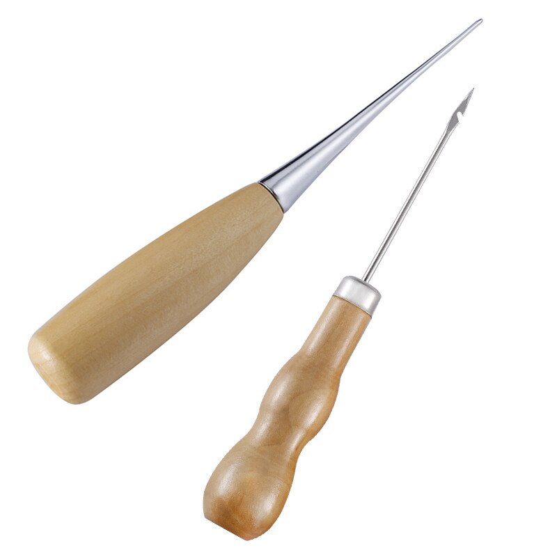 16Pcs Leather Tools Kit Hand Sewing Needles Stitching Awl Waxed Thread Upholstery Carpet Leather Canvas DIY Leatherworking Tools