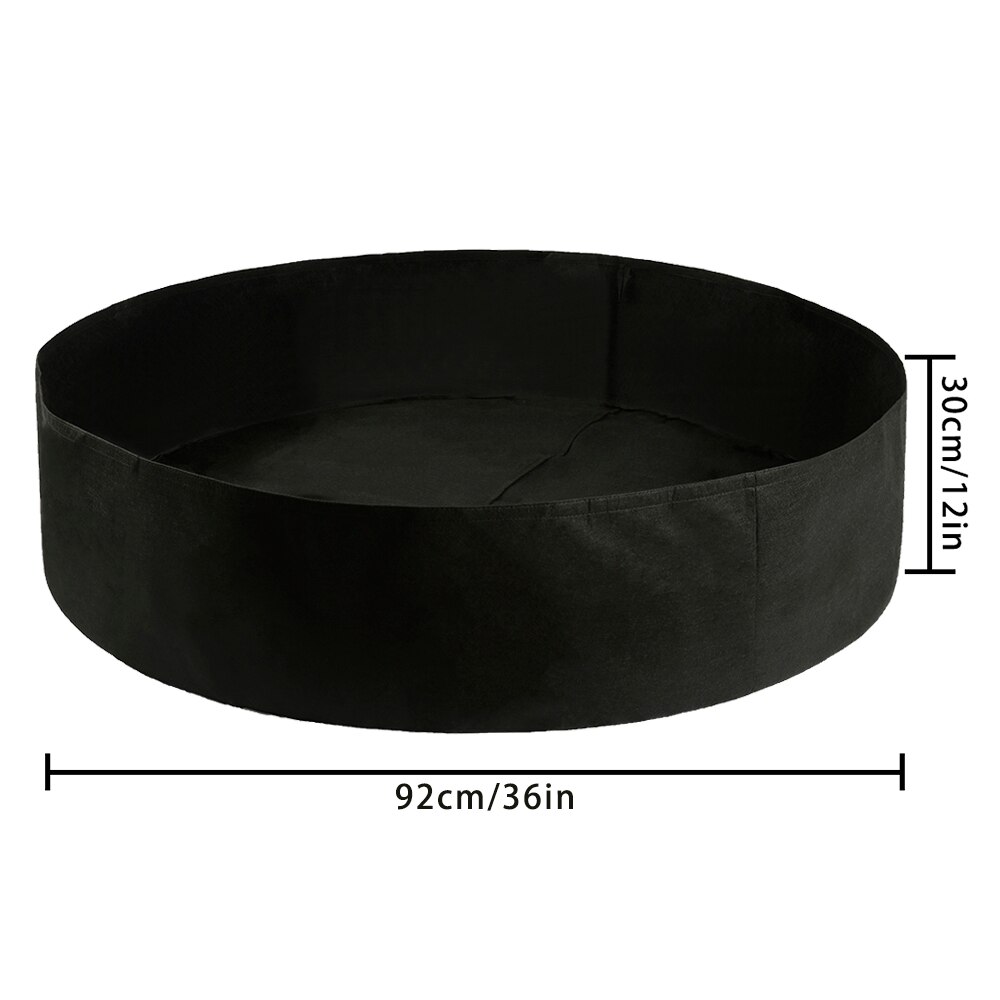 50 Gallon Zwart Planten Groeien Tas Groente Bloem Beluchting Planten Pot Container Zwart Verdikking Stof Plant Pot: black M