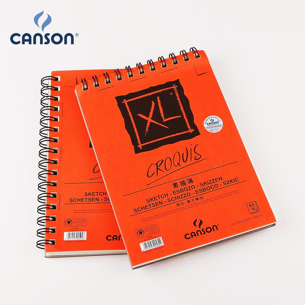 Canson xl croquis skitseblok finkornet slette rent 90g/m2 60 ark frankrig
