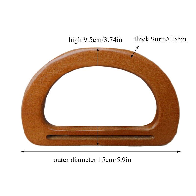 1PC Nature Wooden Bag Handle Replacement for DIY Making Purse Handbag Tote Semicircle Bag Handle Bag Accessories Anse De Sac