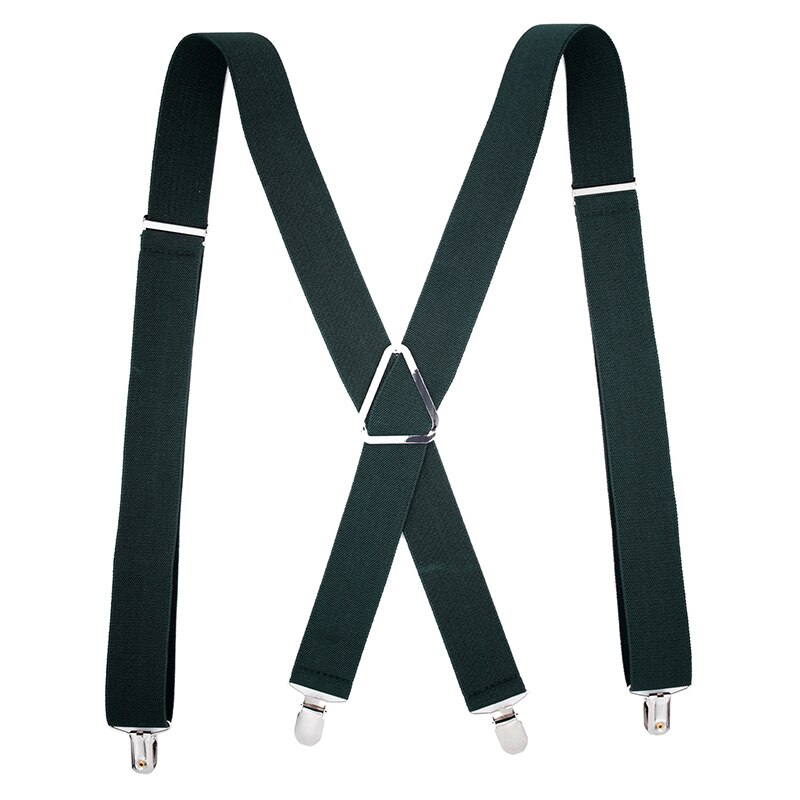 Nouvelle hommes pantalon sangle décontracté couleur unie hommes pantalon sangle avec 4 Clips élastique réglable pantalons bretelles