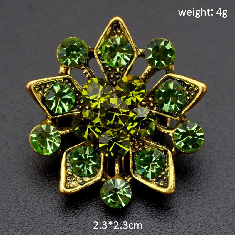 Broche Pin 25 Kleuren Vintage Kleurrijke Crystal Gold Bloemen Rhinestone Broche Pin Badge Diy Strass Accessoires Party Bruiloft