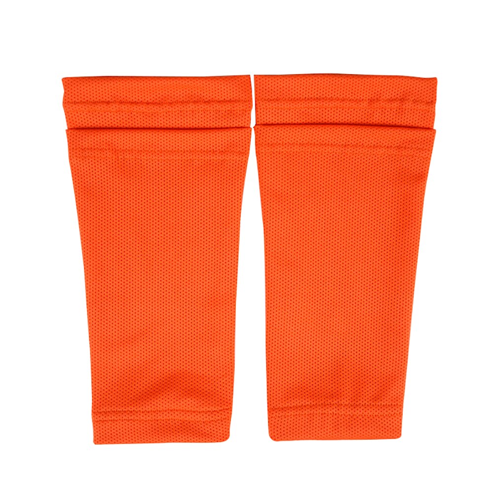 1 Pair Pads Protective Socks Pocket Polyester Shin Guard Football Soccer Abrasion Resistance Leg Sleeves Sports: Orange