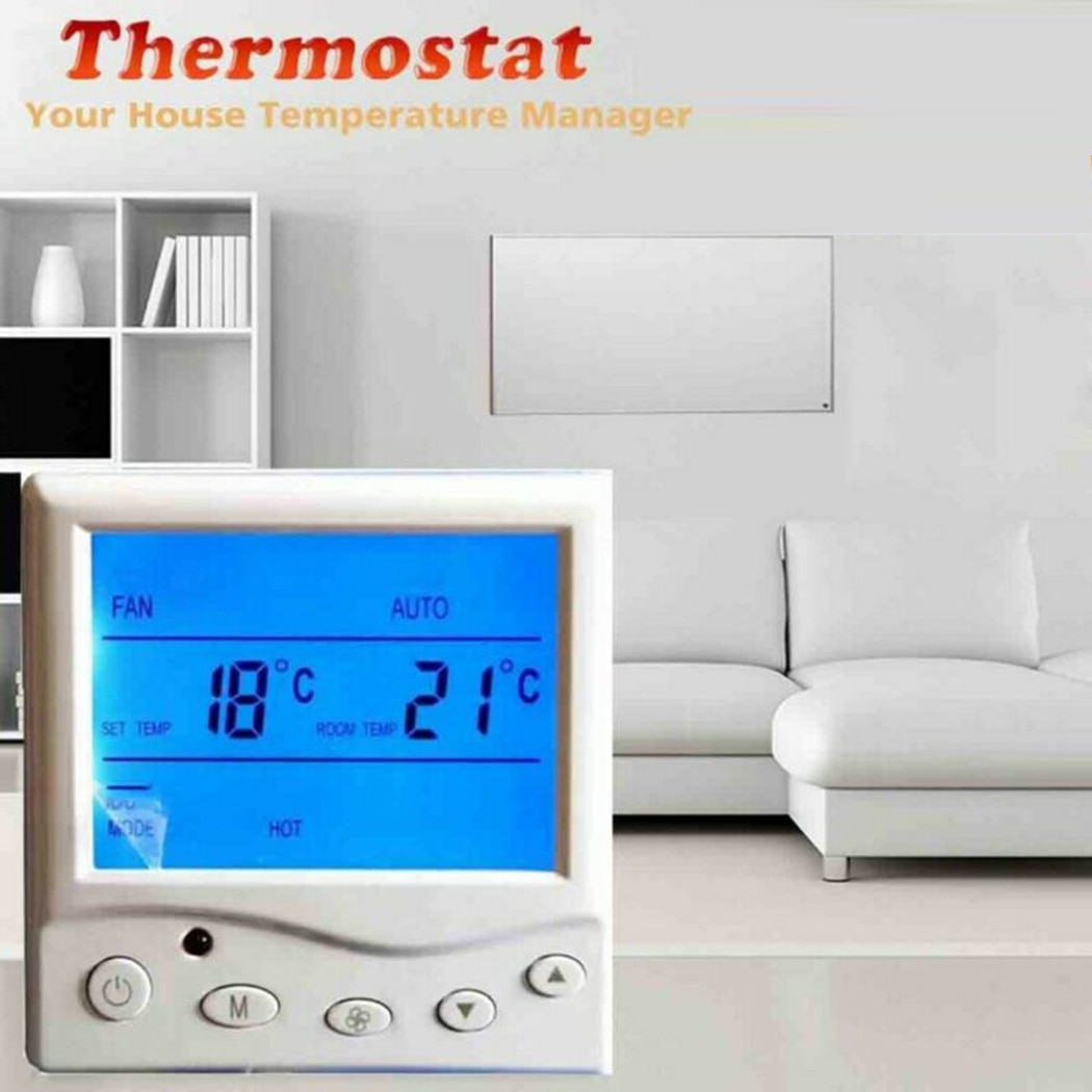 Home Indoor Heating Digital LCD Thermostat 4 Adjustable Wind Modes 220V Programmable Air Heating Controller