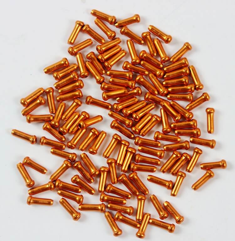 50Pcs Bike Cable End Caps Aluminium Rem Shifter Inner Cable Tips End Cap Crimps Fietsen Derailleur Shift Draad adereindhulzen: Orange