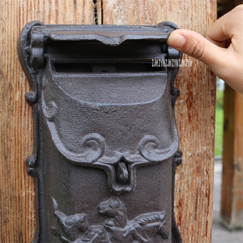 1892 lron Handwerk AbschließBar Briefkasten retro Briefkasten retro Zauberstab Zeitung knapp Post Kasten draussen Dekoration Sichern Briefkasten