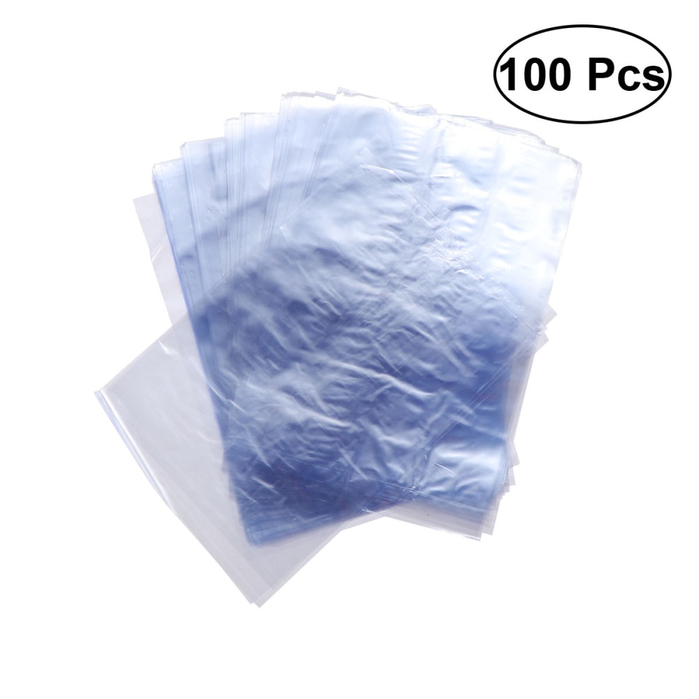 100 Pcs Pvc Krimpfolie Zakken Plastic Film Krimpfolie Tassen Voor Soaps Flessen Bad Bommen Verpakking Manden