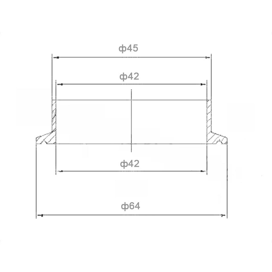 1pcs 304 Stainless Steel Sanitary Fitting Weld Ferrule Fits 2" Tri Clamp 19/25/32/38/45/51mm Tube OD: 45mm