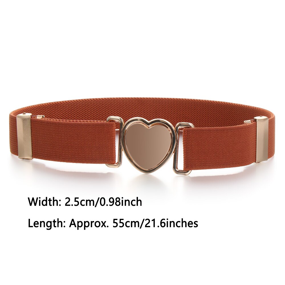 Kids Elastic Belts Girl Stretch Waist Belt Adjustable Heart Belt Uniform Belt for Teen Kids Girls Dresses