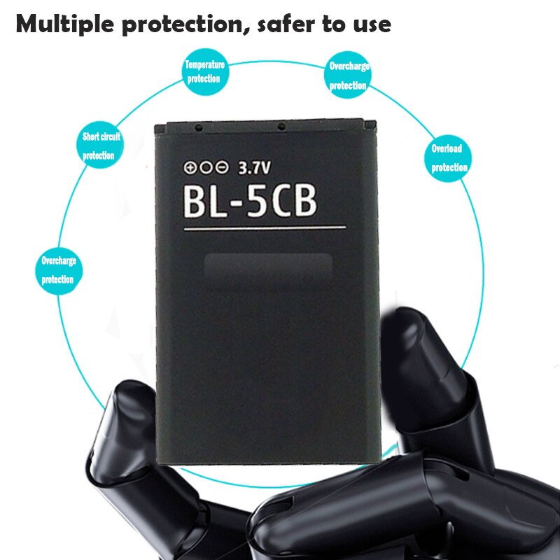 BL-5CB BL5CB Lithium Phone Battery For Nokia 3108 2135 6086 6108 6230 6820 7610 N72 N91 100 101 103 105 109 111 113 1000 1282