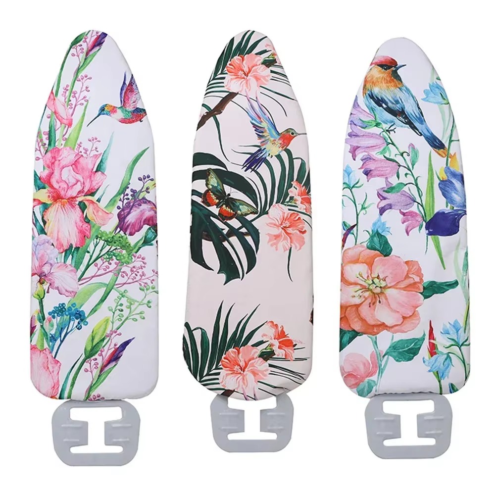 Funda de repuesto para tabla de planchar de lona con estampado de flores de flamenco, lavable, antideslizante, aislante térmico, Protector para mesa, 140x50 cm
