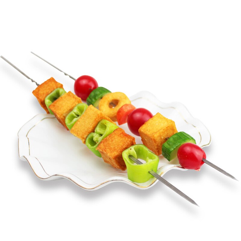 Kebabmaskin 15 stk! gjenbrukbare 33cm lange metallspyd nål rustfritt stål brosjette grillpinner grilling bbq verktøy enkel keb