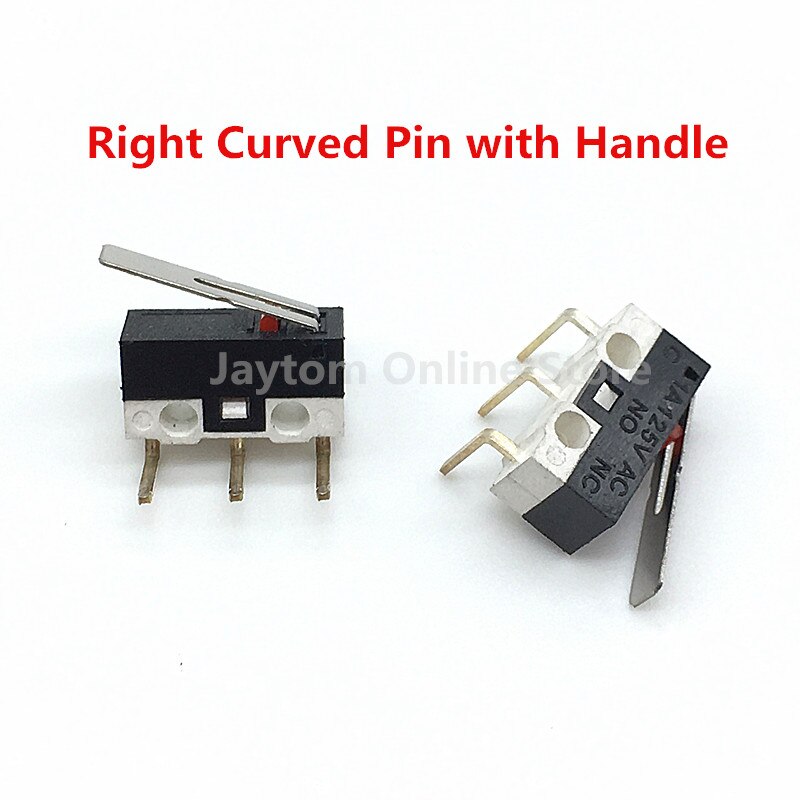 10 pcs Eindschakelaar Drukknop 1A 125 V AC Muis Switch 3 Pins Micro Schakelaar: Right Curved Pin