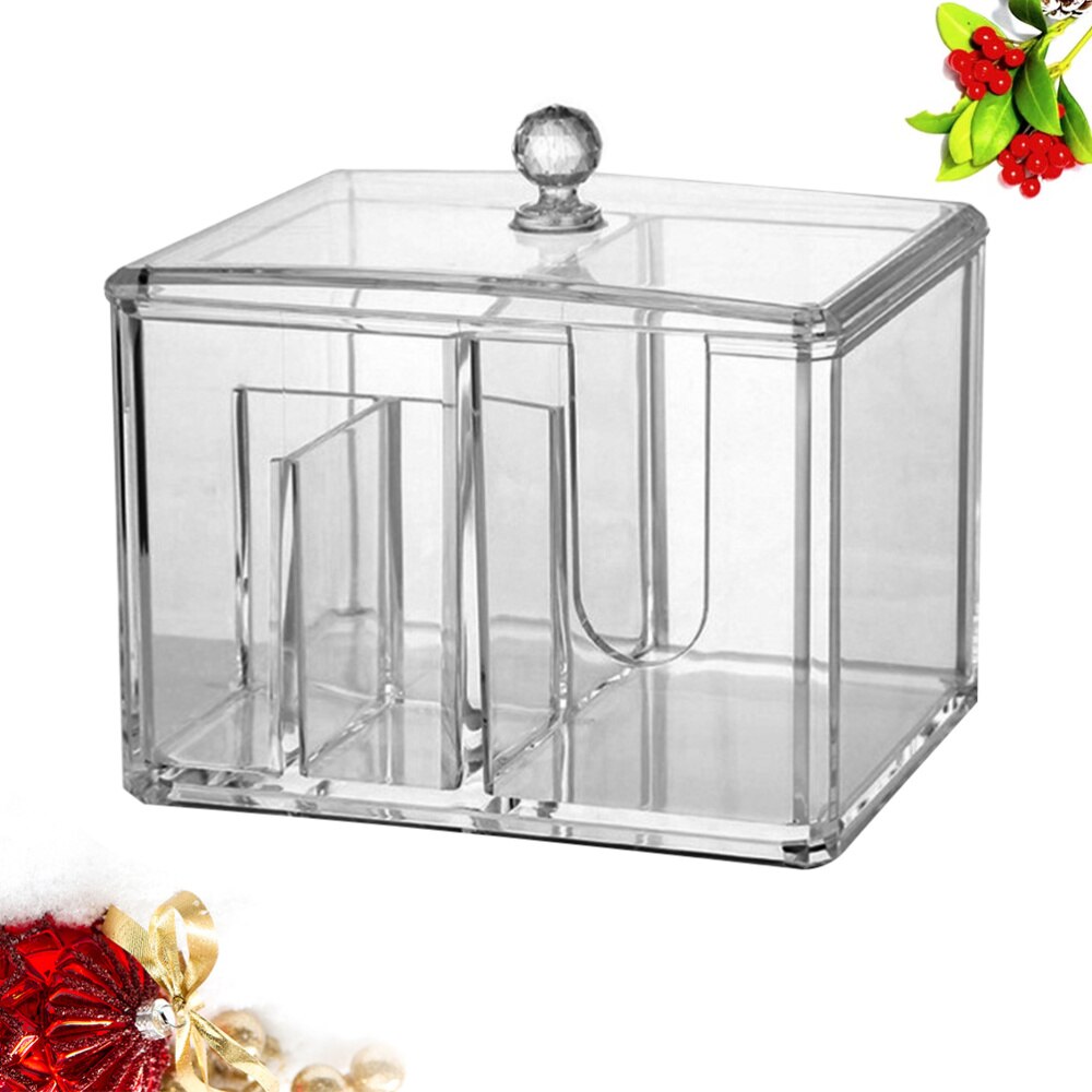 Acrylic Makeup Cotton Storage Box Transparent Cosmetics Container Clear Removal Cotton Pad Organizer
