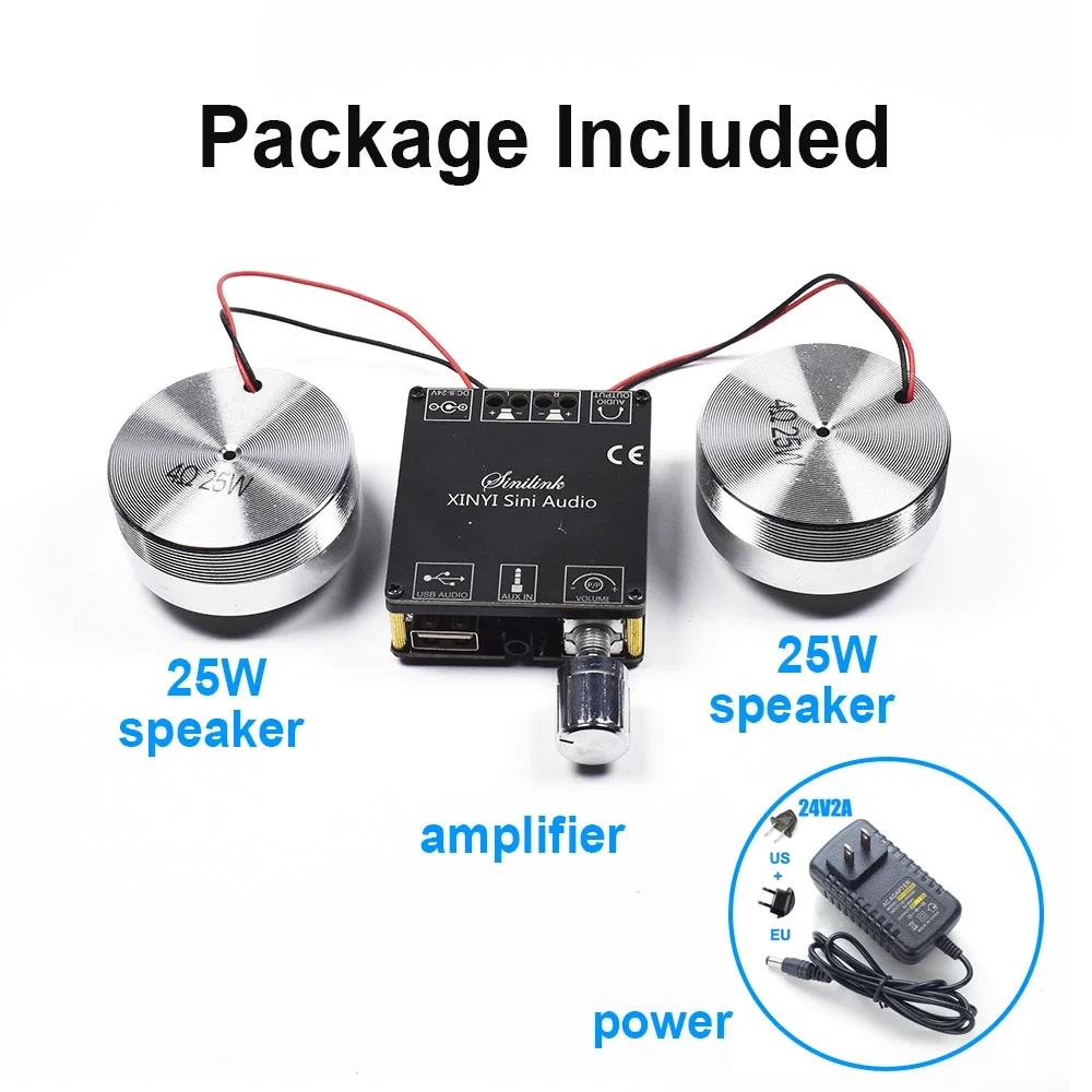 Altavoz de Audio estéreo portátil con vibración, 2x25W, con amplificador Clase D de 50W, Bluetooth 5,0, sistema HIFI DIY para cine en casa: Otros