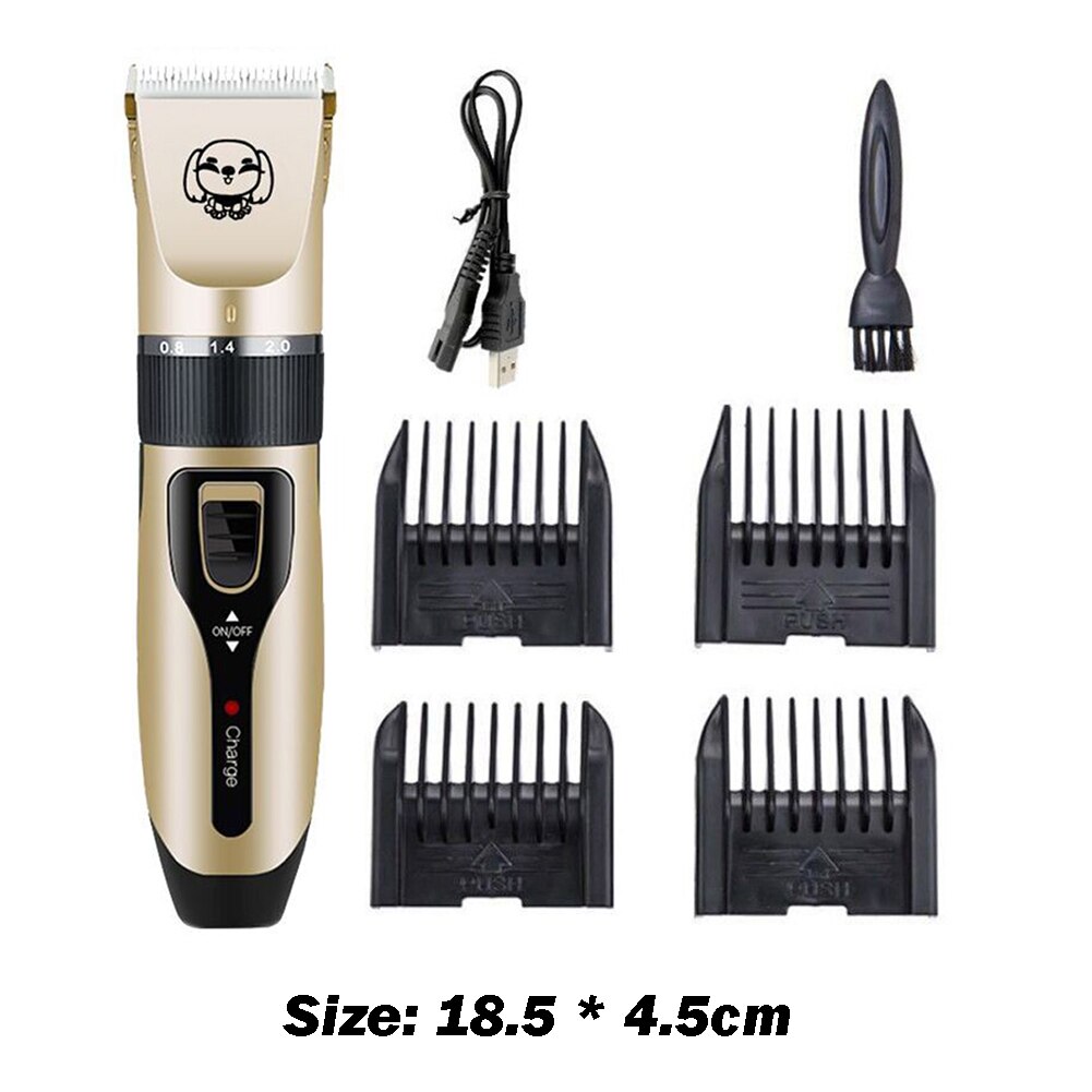 Pet Dog Hair Clipper Kit Low-noise Hair Cutter Cat Dog Haircut Clipper Trimmer Pet Grooming Machine Shavers USB Rechargeable: A