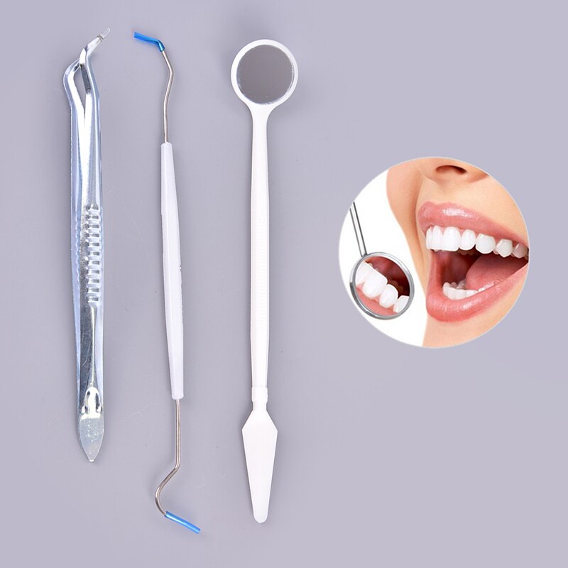 3Pcs Jogo De Ferramenta Dental Dentista Dente Higiene Limpo Inoxidável Picaretas Espelho Kit de Saúde Oral Dente Limpeza Inspeção Tártaro Limpo