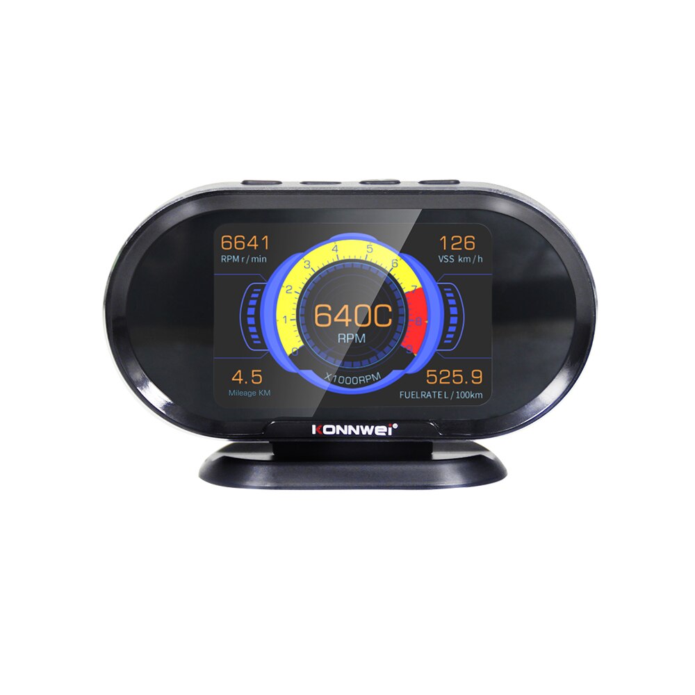 Ajotietokone obd 2 konnwei  kw206 obd 2 auto auto obd 2 skanneri polttoaineenkulutus veden lämpötila mittari hud digitaalinen näyttö: Default Title