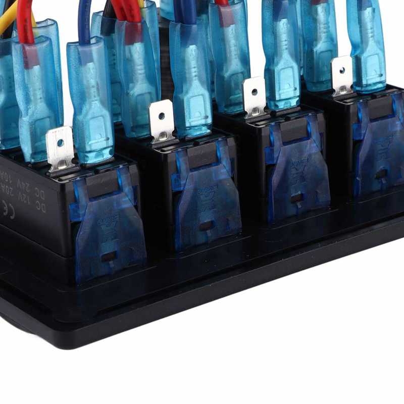 4 Gang Rocker Switch IP65 Waterproof On Off Toggle Switch Temperature Resistant for 12‑24V Cars Trucks Boats